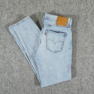 Levis 514 Straight Fit Denim Jeans Light Wash Mens‎ Tagged 34x34 Actual 33x32